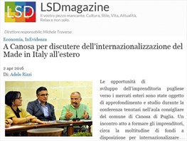 A Canosa per discutere dell’internazionalizzazione del Made in Italy all’estero